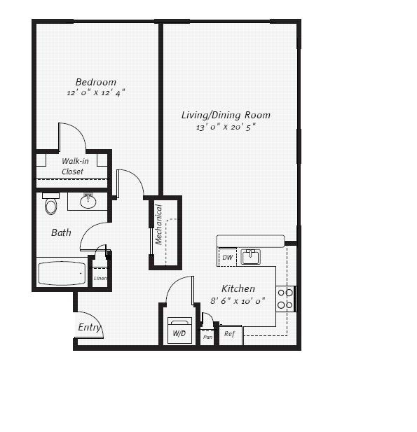 Salix Juanita Village_Kirkland WA_Floor Plan_One Bedroom One Bathroom G Salix Juanita Village_Kirkland WA_Floor Plan_One Bedroom One Bathroom G